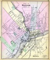 Bangor City, Brewer Town, Maine State Atlas 1884